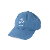100% cotton hat in blue with a 'B' emblem stitched on the front. OEKO-TEX certified