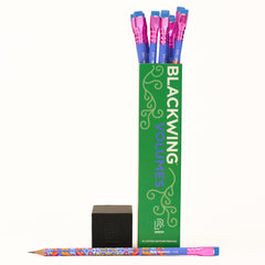 A set of limited-edition pencils from Blackwing Volumes, featuring green packaging with the pencil tops poking out of the opened top, all photographed on a clean white background.